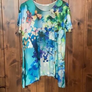 Colorful Abstract Print Women's Top